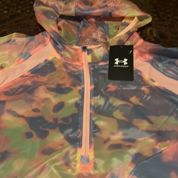 Under Armour Pastel Swirl Dye Half Zip Hoodie Windbreaker - Picture 4 of 7